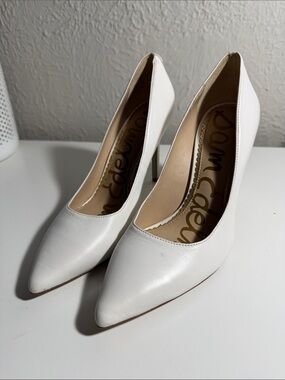 Sam Edelman White Pointed Toe Stiletto Pumps